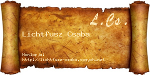 Lichtfusz Csaba névjegykártya